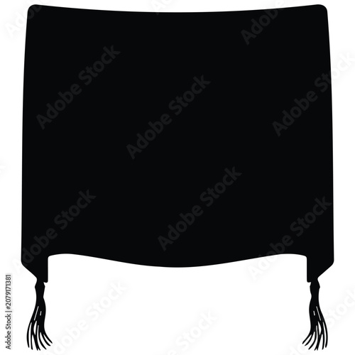 Εκτύπωση καμβά Tallit prayer shawl vector silhouette illustration for religious garment fashion symbol