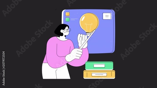 Teacher Teaching In Class  Animation Alpha Channel