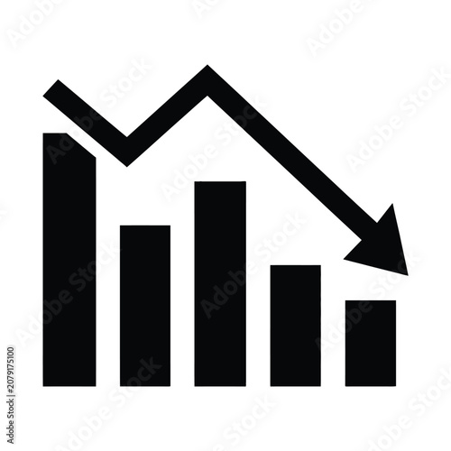 Declining trend chart icon