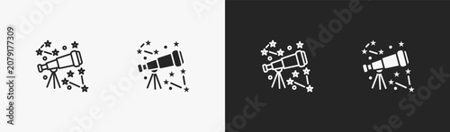 Tableau sur toile Set of observe icon in black and white collection