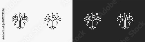Foto Set of inquire icon in black and white collection
