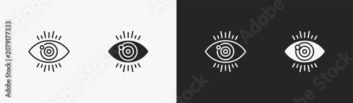 Photos Set of perceive icon in black and white collection