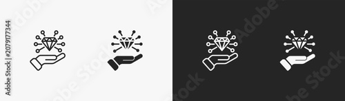 Fotografie Set of envision icon in black and white collection
