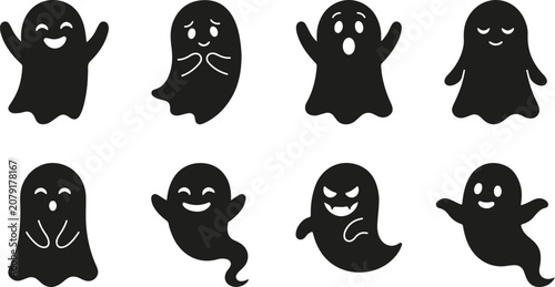 Halloween Ghost Character Bundle – Fantasy Spirit SVG, Magical Ghost Vector Clipart Collection
