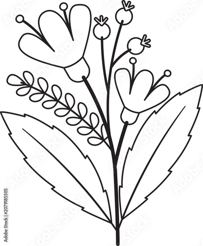 Flower Arrangement Lineart Perfect for designs with Flower Theme