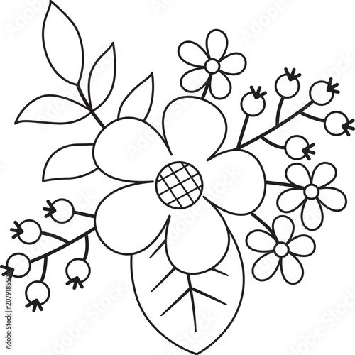 Flower Arrangement Lineart Perfect for designs with Flower Theme