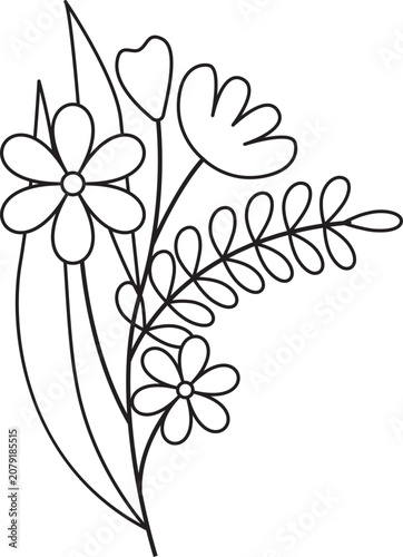 Flower Arrangement Lineart Perfect for designs with Flower Theme