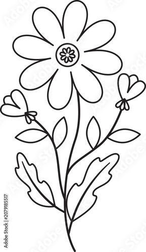 Flower Arrangement Lineart Perfect for designs with Flower Theme