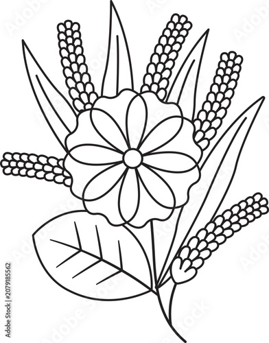 Flower Arrangement Lineart Perfect for designs with Flower Theme