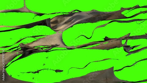 Torn vintage world map on chroma key