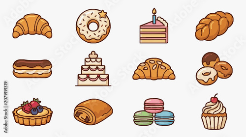 Valokuva Delicious Pastries and Sweet Treats Collection.