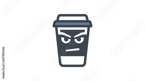 Fotografie Angry face coffee cup design.