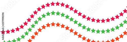 Abstract colorful waving star trails and decorative border lines set