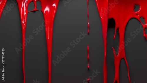 3d render blood discharge or red fluid in the black backgroun
