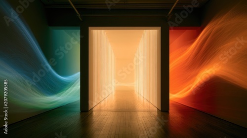 Vivid light installation creates a tunnel of color, illusion, and movement
