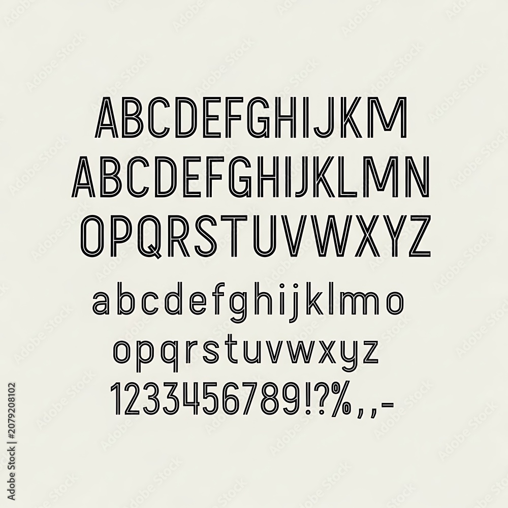Obraz premium Set of Vintage Textured Alphabet Letters and Numbers Typography Design.