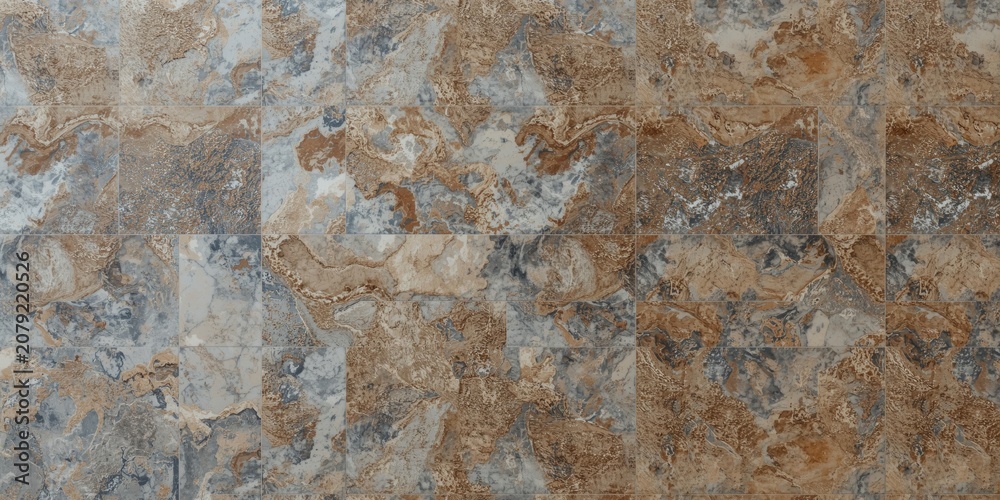 Obraz premium marble inspired laminate wall tiles paired with rough textured wallpaper backdrop