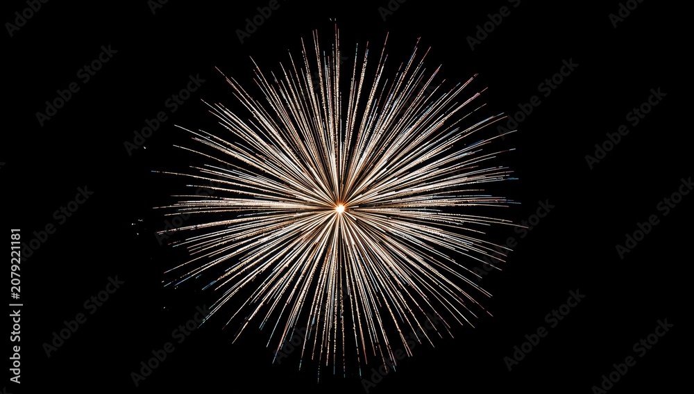 Fototapeta premium Golden firework explosion against a black background