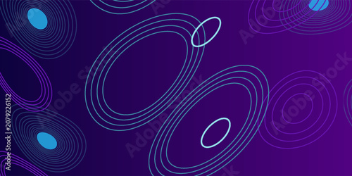 Creative digital purple background with tech elements. Design and landing page concept. 3D Rendering