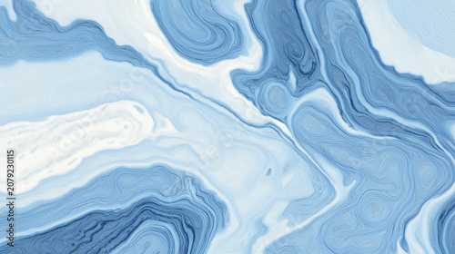Abstract blue and white marble texture, fluid wave pattern