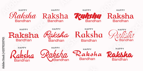Fotografía Elegant Raksha Bandhan Typography Bundle with Festive Text Variations