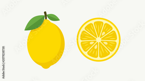 Obraz na plátne Fresh lemon and sliced citrus fruit.