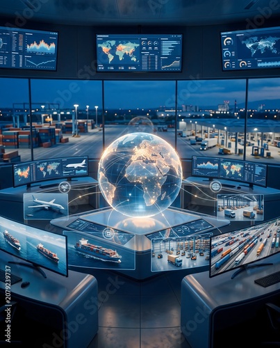 AI driven logistics command center for global supply chain monitoring