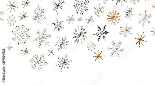 Quadro em tela Decorative snowflakes pattern, perfect for winter design, Christmas, and festive