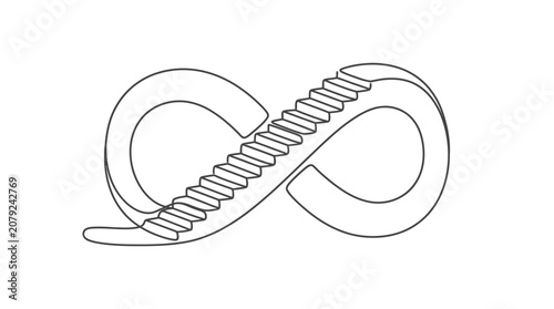 Photos Infinity Symbol with Staircase - Endless Journey Concept