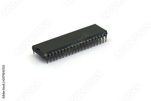 Photos A blurry microcontroller on a white background