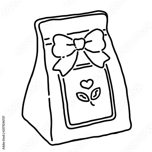 Cute Matcha Bag with Bow Coloring Page Illustration