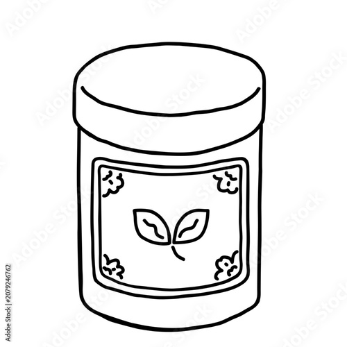 Pink Floral Matcha Tea Canister Coloring Page 