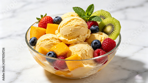ice cream with fruits