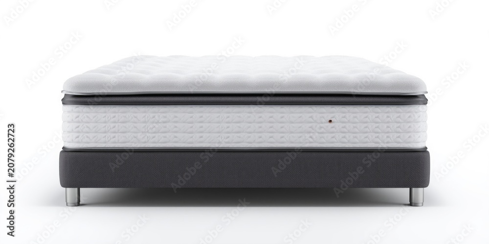 Fototapeta premium Mattress with a quilted top on a dark base
