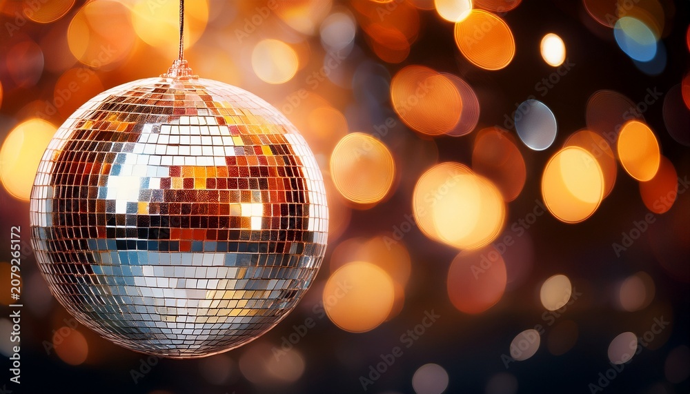Obraz premium disco ball on bokeh background