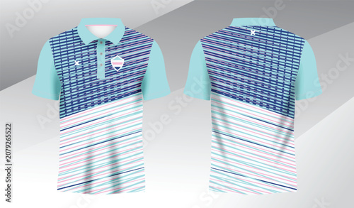 blue mix colorful polo sport shirt sublimation jersey template