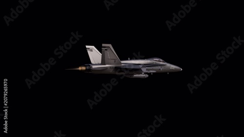 Generic Fighter Jet Fly Through with Alpha Channel