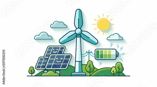 A cartoon illustration of renewable energy sources (3)