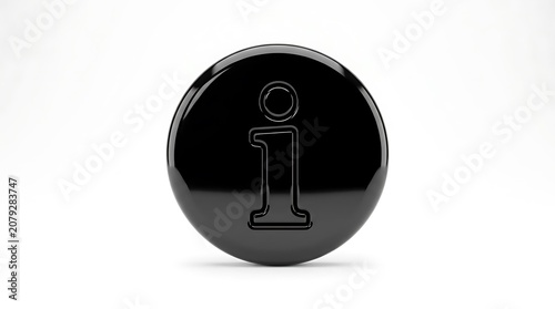 Information icon on black circle background.