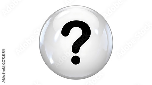 Question mark symbol on white background.