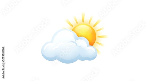 Sun shining through white clouds.