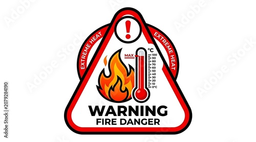 Warning Fire Danger Sign Illustration.
