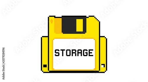 Vintage computer storage device icon graphic.