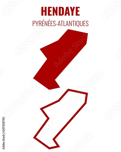Canvastavla Vector map of administrative boundaries of Hendaye, France