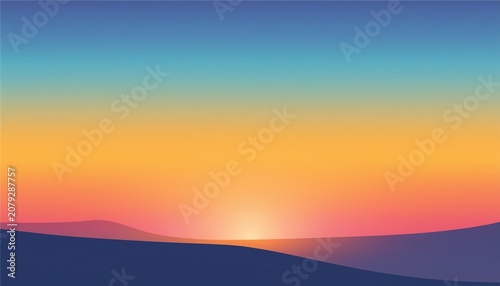Vector Gradient Color Sunset Background Illustration Of Evening Sunset Atmosphere No People No Cloud For Background