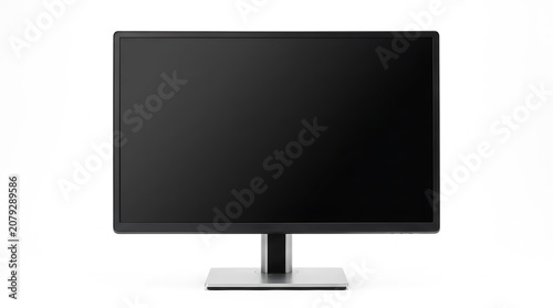 Modern computer monitor on stand.