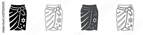 Schilderij op canvas Collection of four stylized sarong icons in different graphic styles