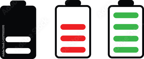 Tableau sur toile Battery icon set