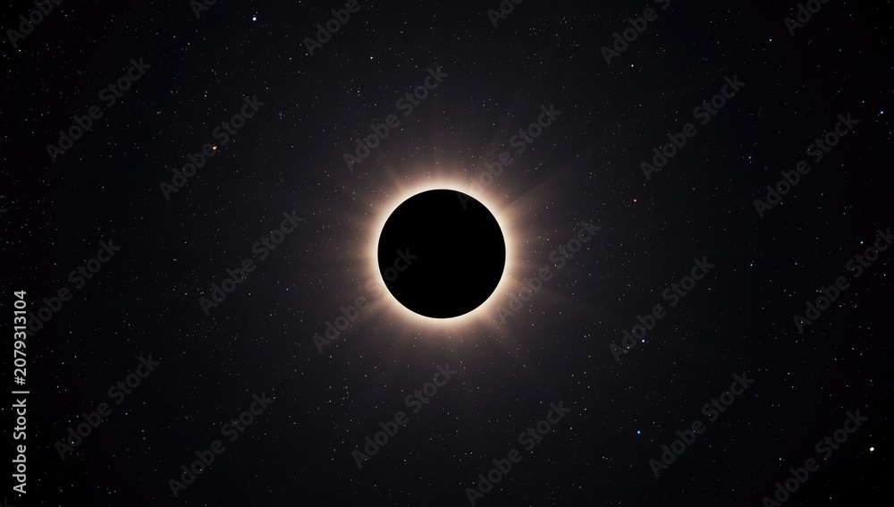 Fototapeta premium Total solar eclipse against a starry night sky