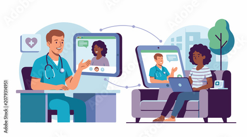 A doctor and patient engage in a telehealth consultation (3)